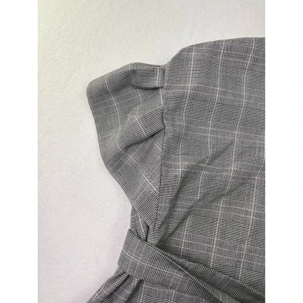 Worthington Women's Career Wear Top‎ Sz XXL Herringbone Plaid Ruffled Sleeve